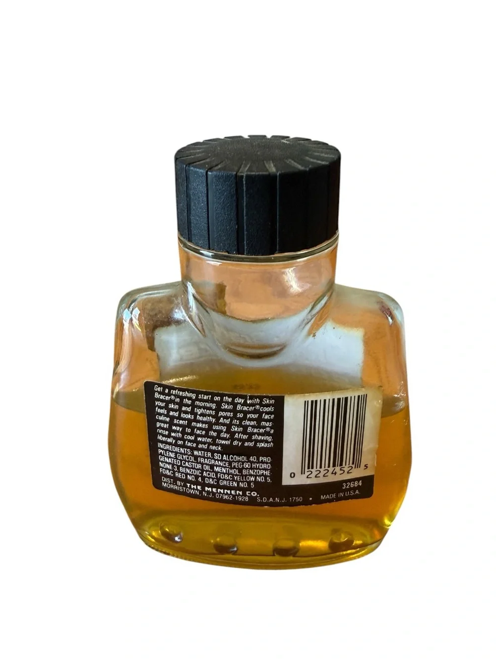 Vtg Mennen Skin Bracer Cool Spice AfterShave 3.5 Oz Glass Bottle 50% Full